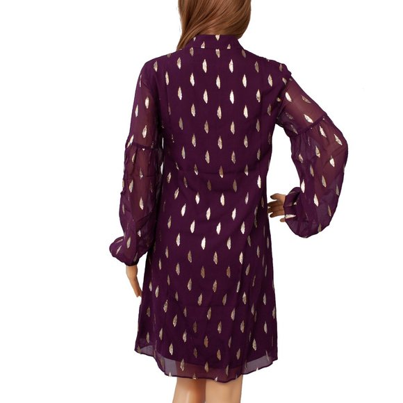 Lilly Pulitzer Silk Cocktail Dress Burgundy Metallic Shift - Picture 3 of 7